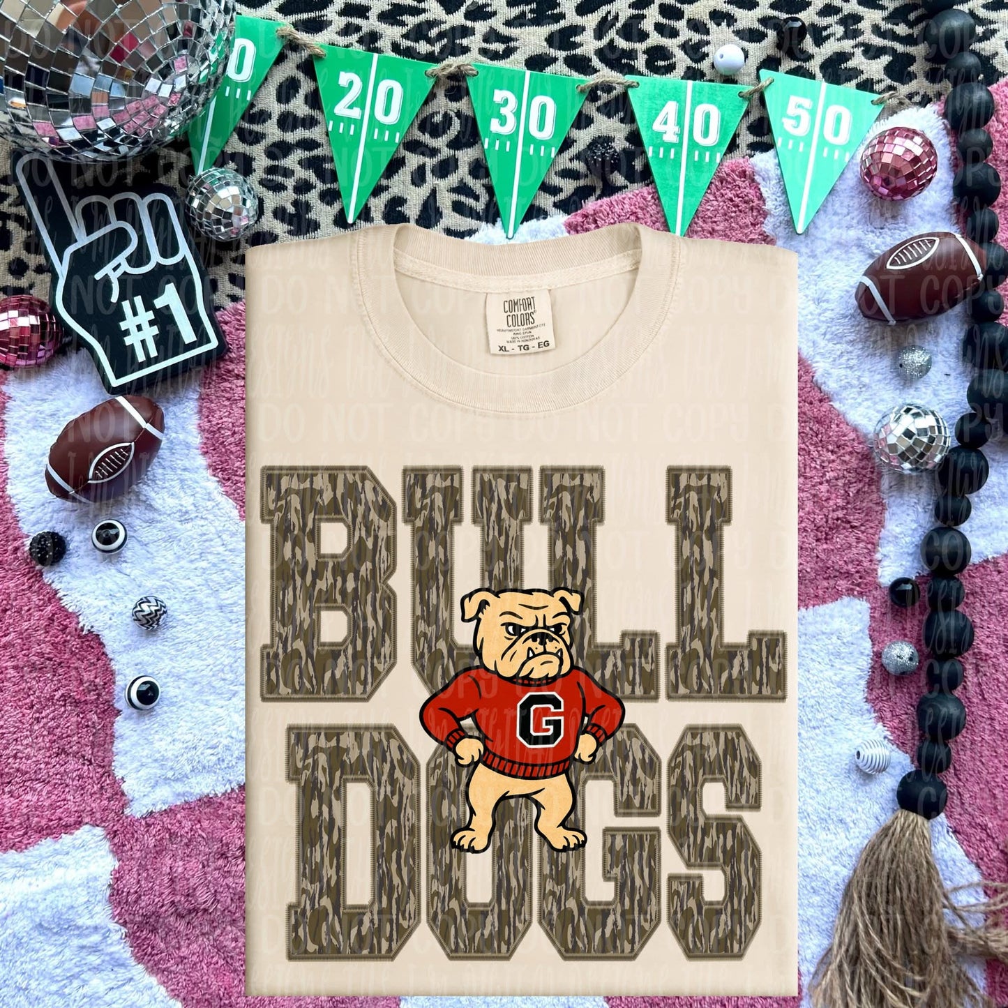 Bulldogs ; mascot camo stack - DTF TRANSFER (JMD)