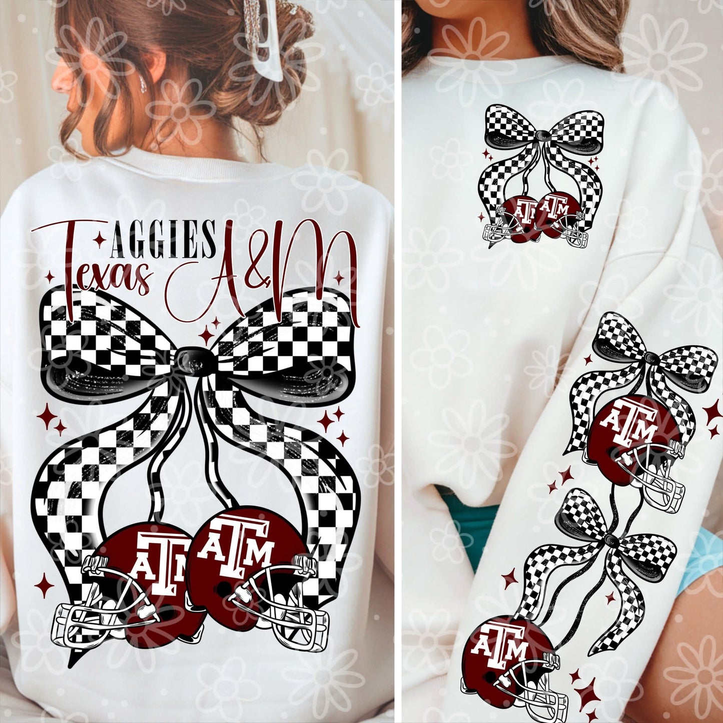 Texas Aggies - bow cherries football - DTF TRANSFER (MMD SEPT25)