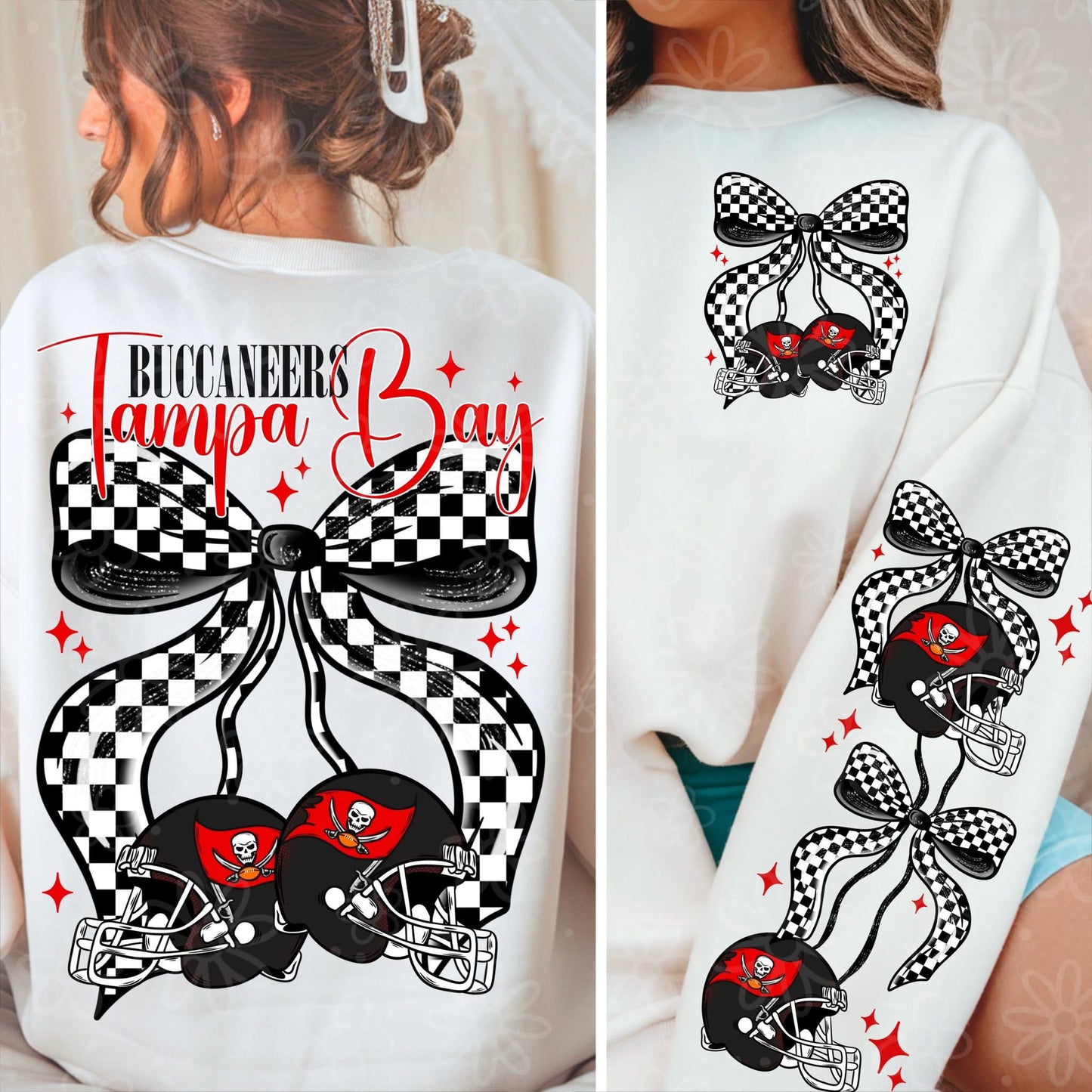 Buccaneers - bow cherries football - DTF TRANSFER (MMD SEPT25)