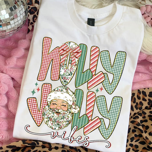 Holly Jolly vibes Santa - DTF TRANSFER (DWS)