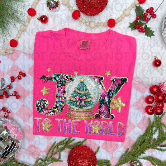 Joy to the world snow globe - DTF TRANSFER (SSDa)