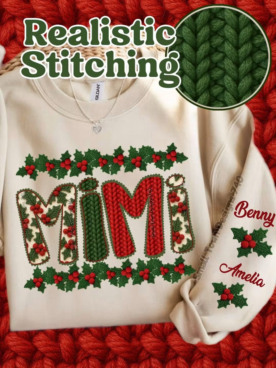 Mama Christmas crochet yarn- DTF TRANSFER (STD740)