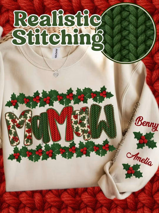 Mamaw Christmas crochet yarn- DTF TRANSFER (STD740)