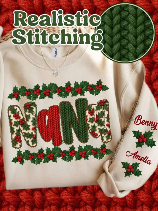 Nana Christmas crochet yarn- DTF TRANSFER (STD740)