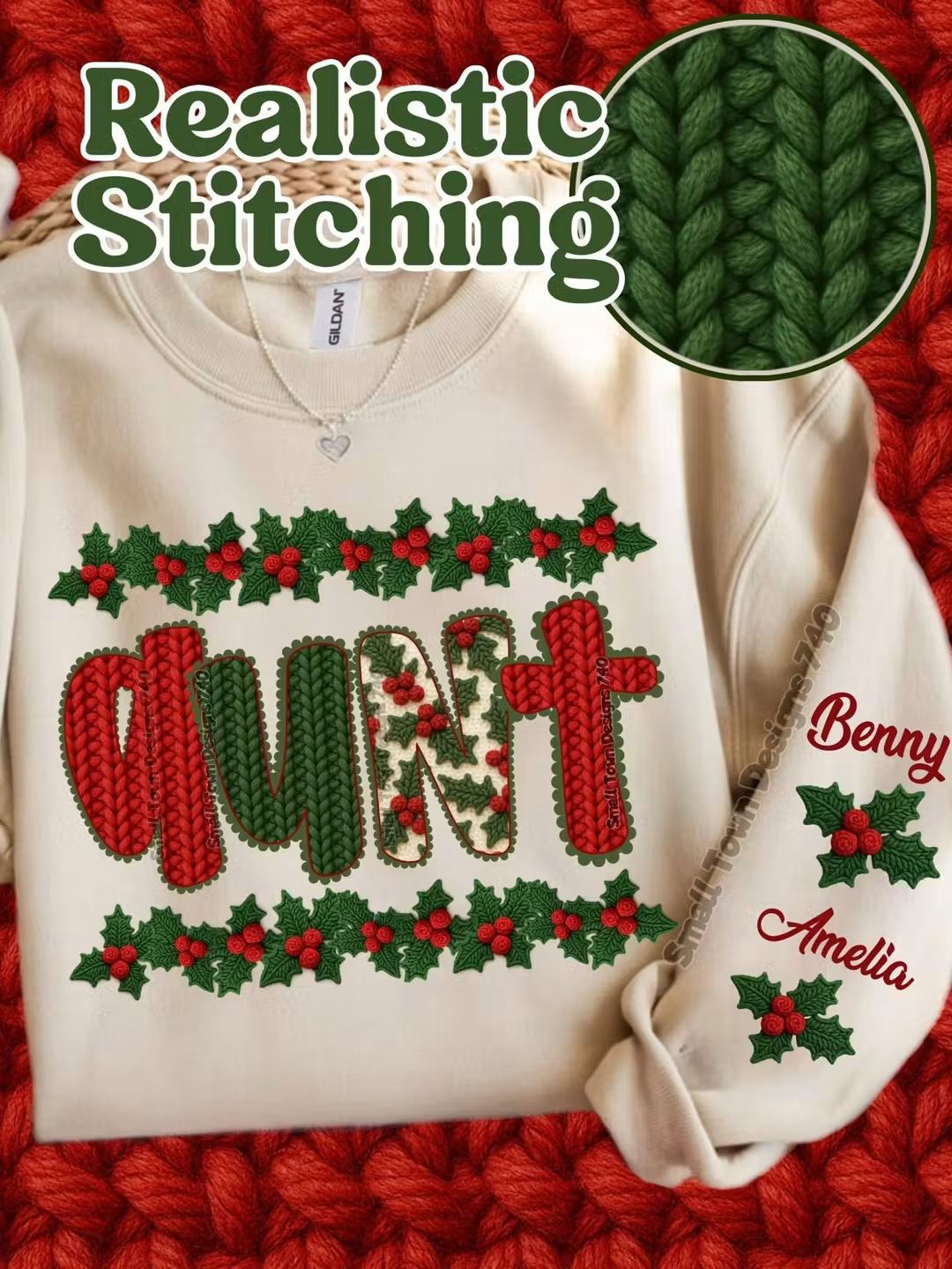 Mama Christmas crochet yarn- DTF TRANSFER (STD740)