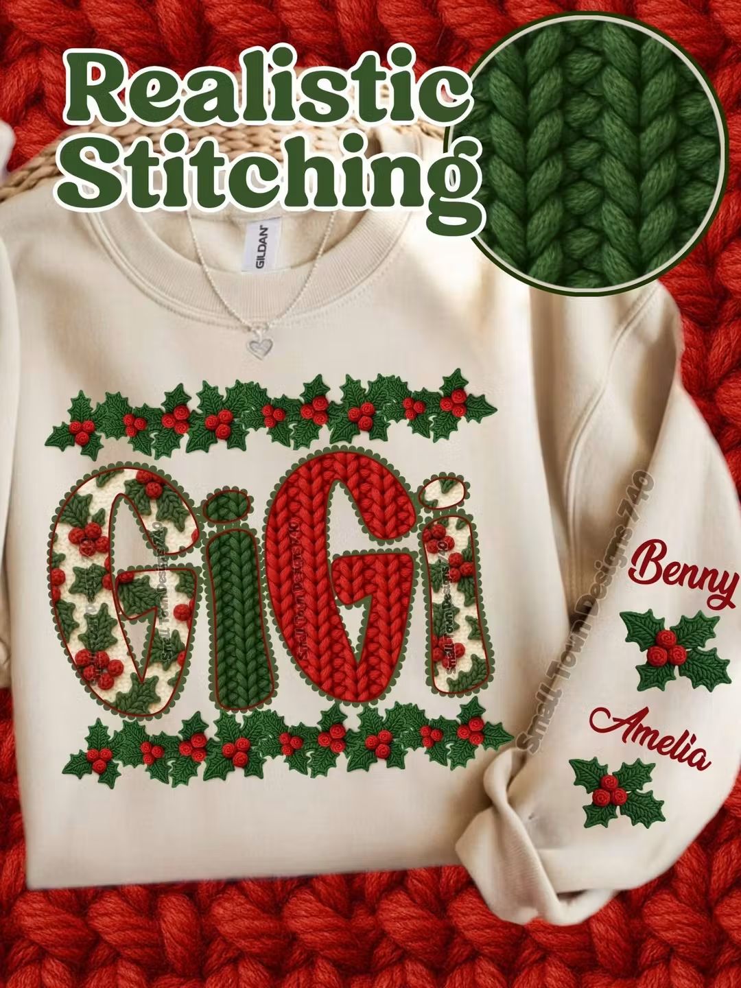 Gigi Christmas crochet yarn- DTF TRANSFER (STD740)