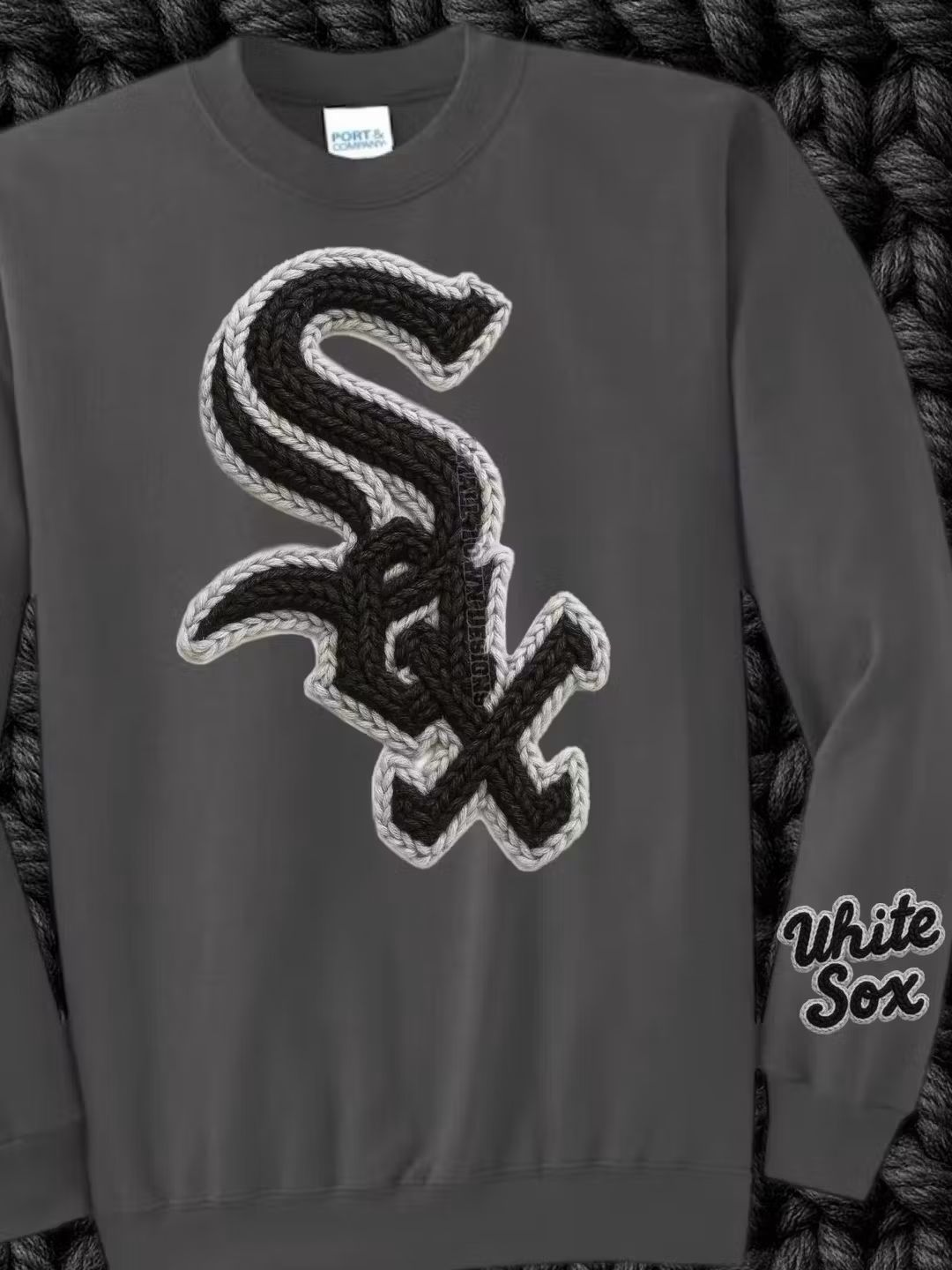 White sox crochet yarn - DTF TRANSFER (STD740)