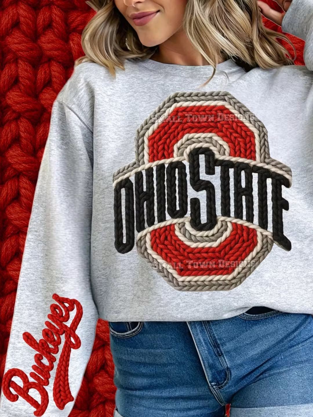 Ohio state #2 crochet yarn - DTF TRANSFER (STD740)