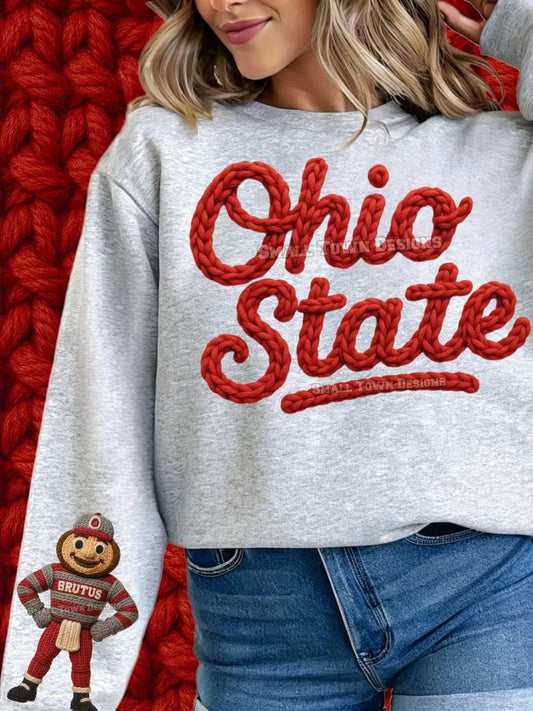 Ohio state crochet yarn - DTF TRANSFER (STD740)