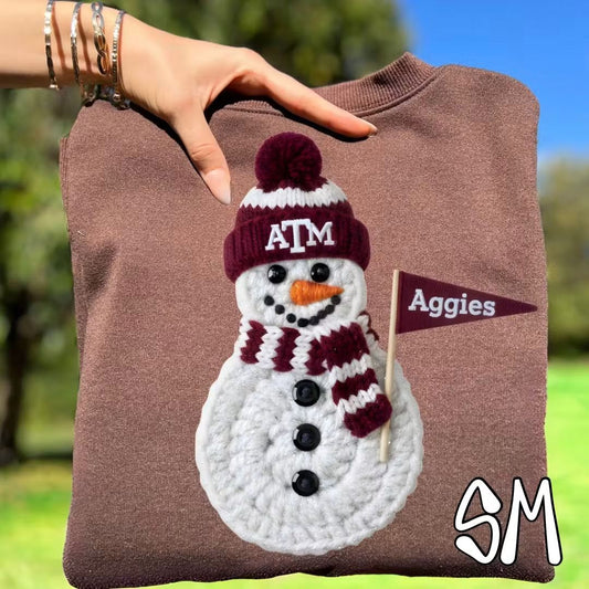 Aggies ; snowman - DTF TRANSFER (SYM)