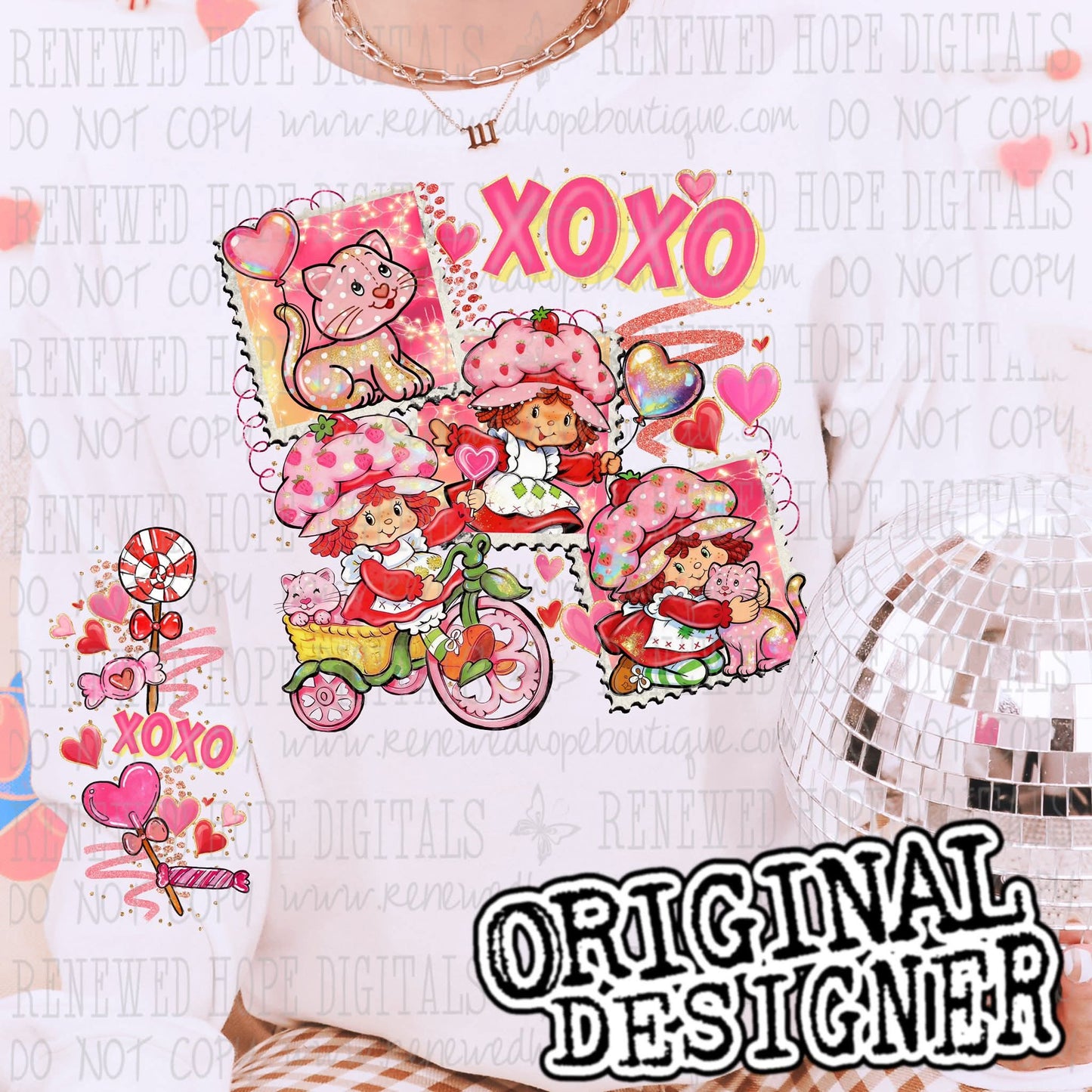 Strawberry XOXO Valentine's - DTF TRANSFER (RHD)