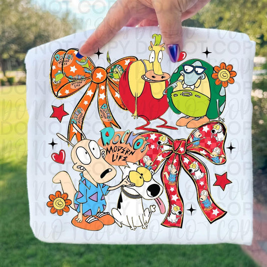 Rocko bow collage Throwback cartoon (DTF TRANSFER) TUAC