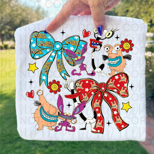 Monsters bow collage Throwback cartoon (DTF TRANSFER) TUAC
