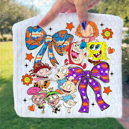 Mixed bow collage Throwback cartoon (DTF TRANSFER) TUAC