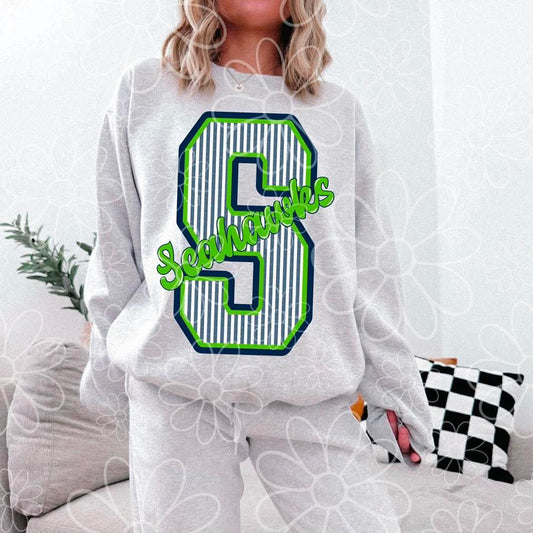 Seersucker Seahawks - DTF TRANSFER (MMD)