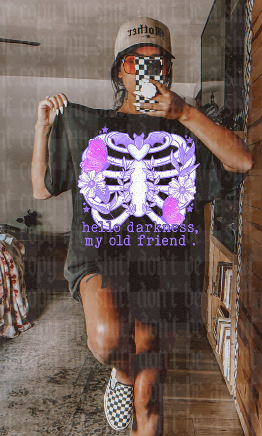 Hello darkness purple - DTF TRANSFER (UMC J26)