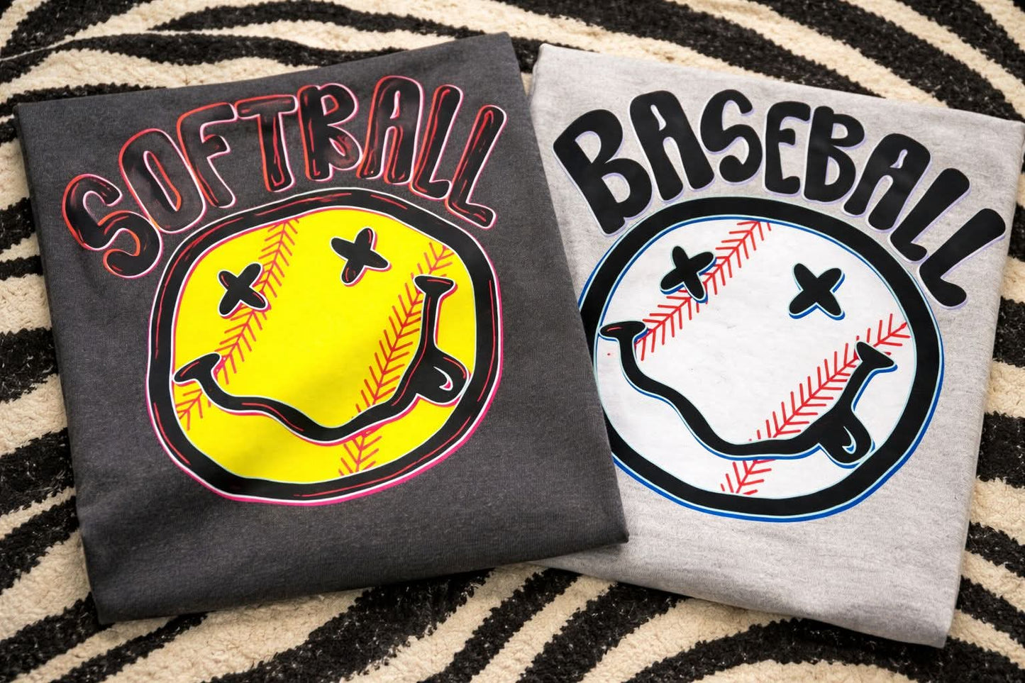 Softball smiley - DTF TRANSFER (PVC)