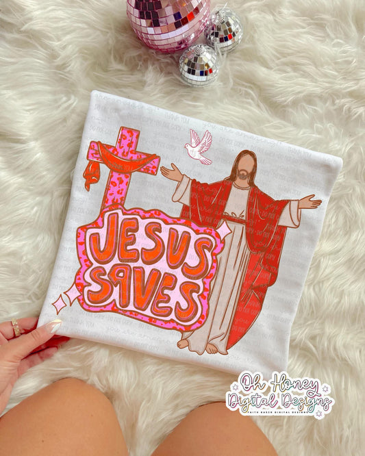Jesus Saves - DTF TRANSFER