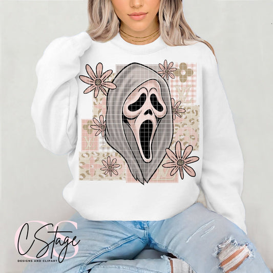 Ghostface cheetah boho patchwork - DTF TRANSFER (CSD)