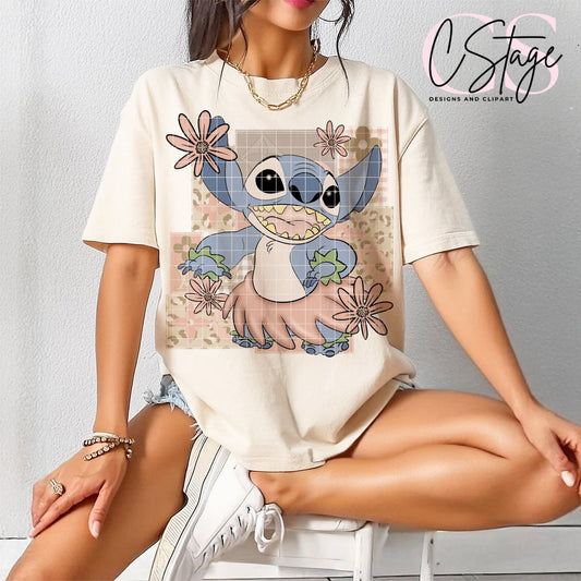 Blue alien cheetah boho patchwork - DTF TRANSFER (CSD)