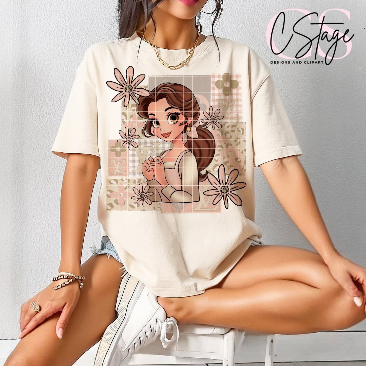 Yellow princess cheetah boho patchwork - DTF TRANSFER (CSD)
