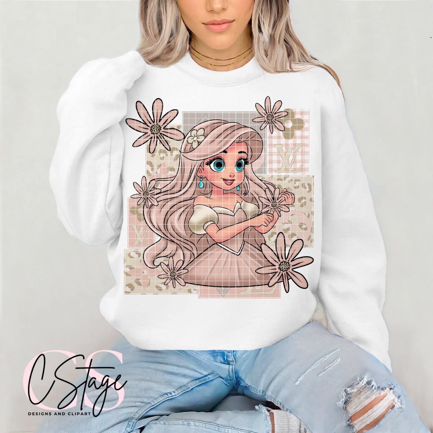 Mermaid princess cheetah boho patchwork - DTF TRANSFER (CSD)