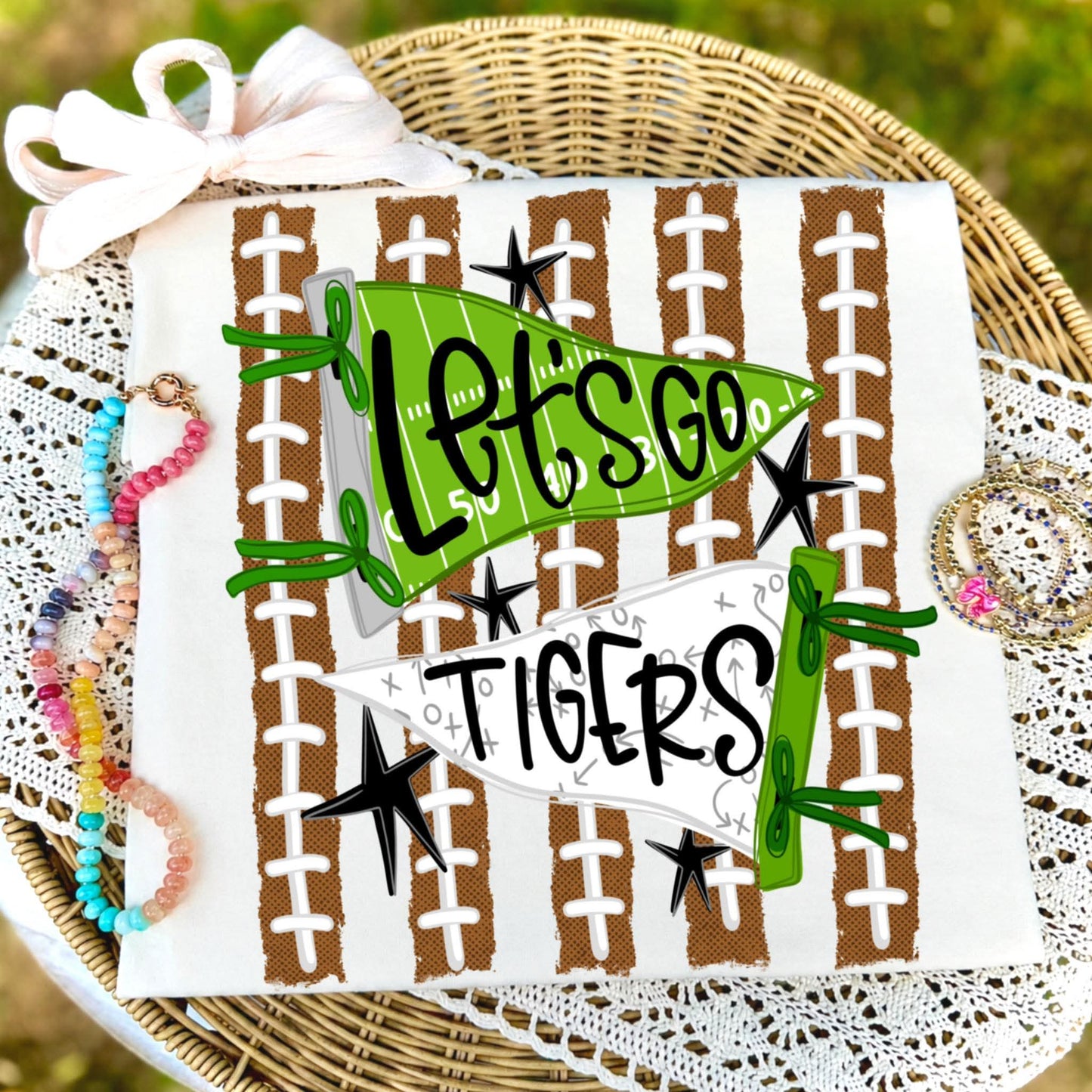 Lets go Tigers pennant flags- DTF TRANSFER (TCC)