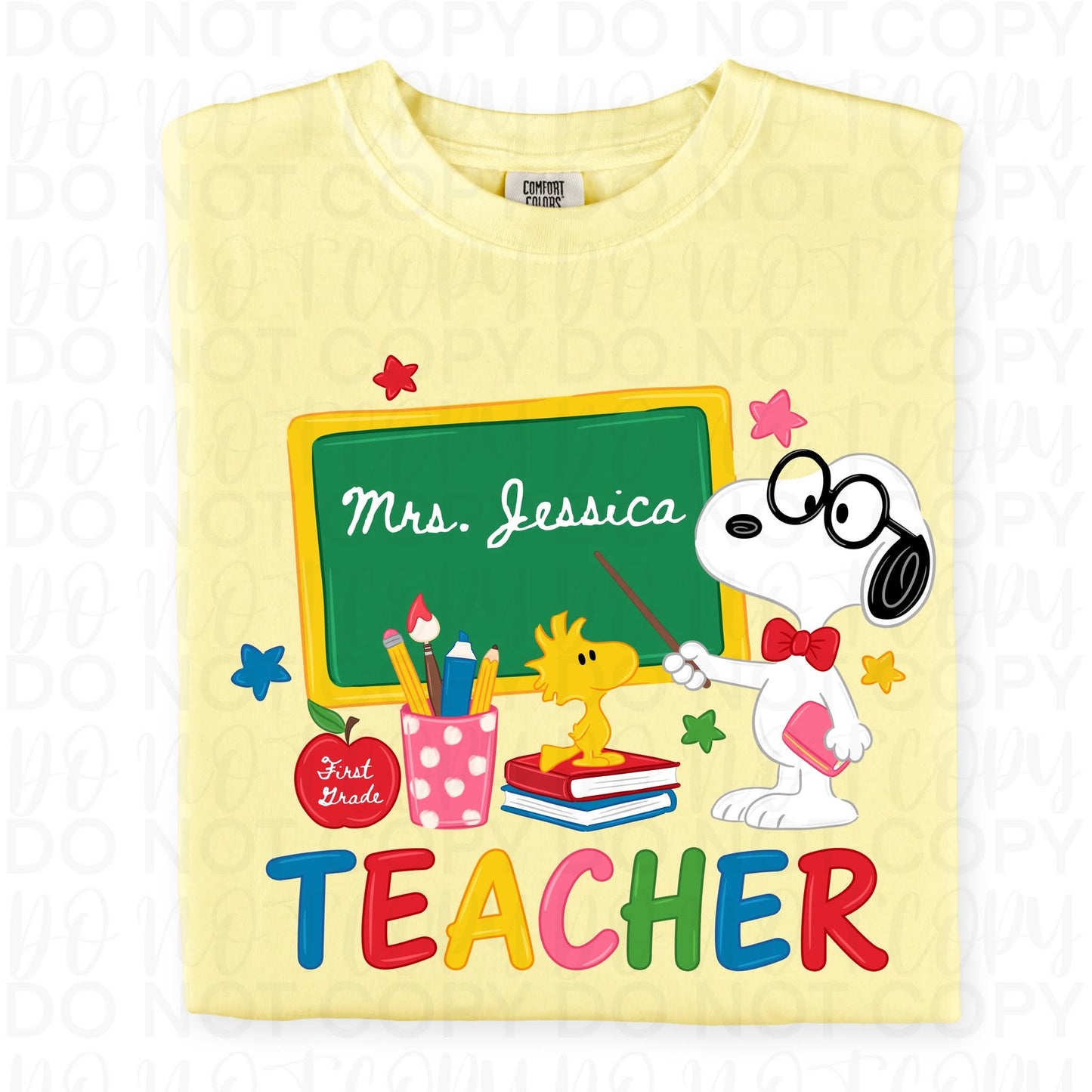 Beagle teacher chalkboard custom - DTF TRANSFER (TUA)