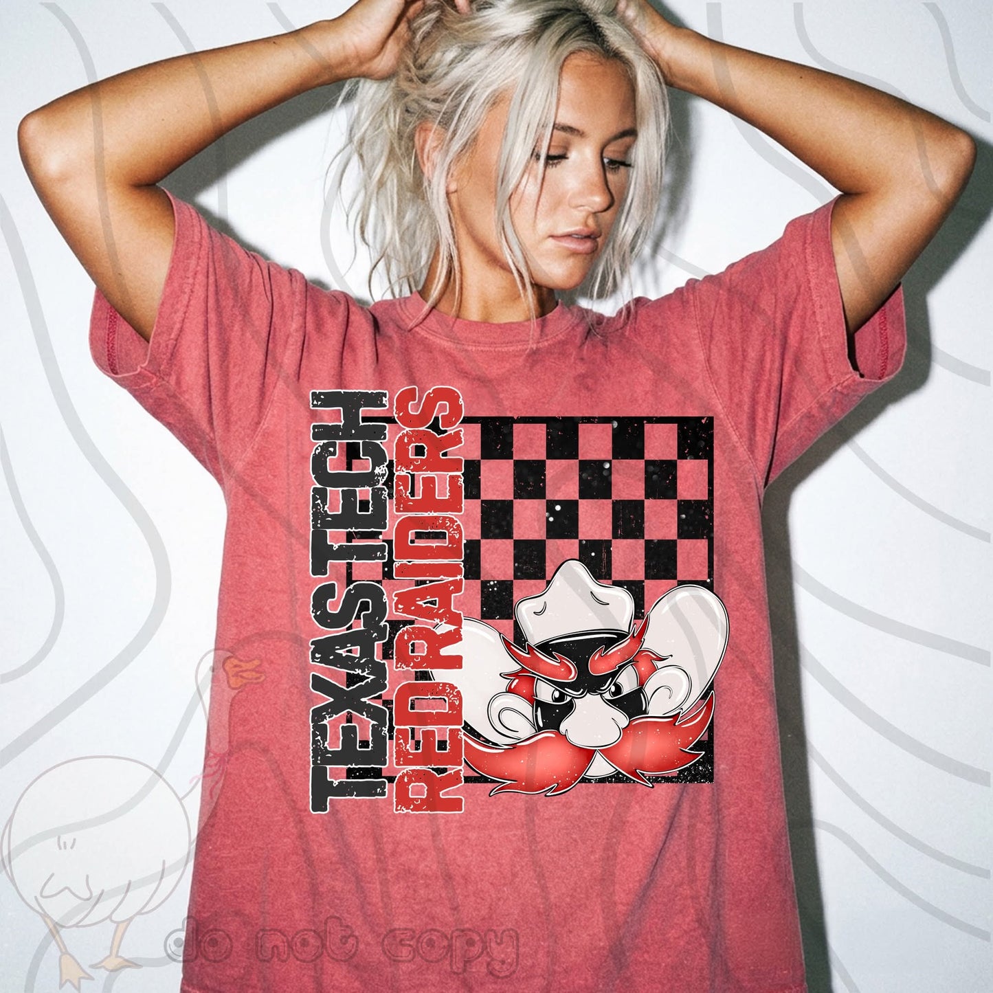 Red Raiders checkered distressed - DTF TRANSFER (DKDBK)