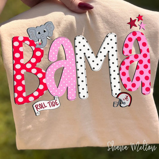Bama girly dots - DTF TRANSFER (SYM)