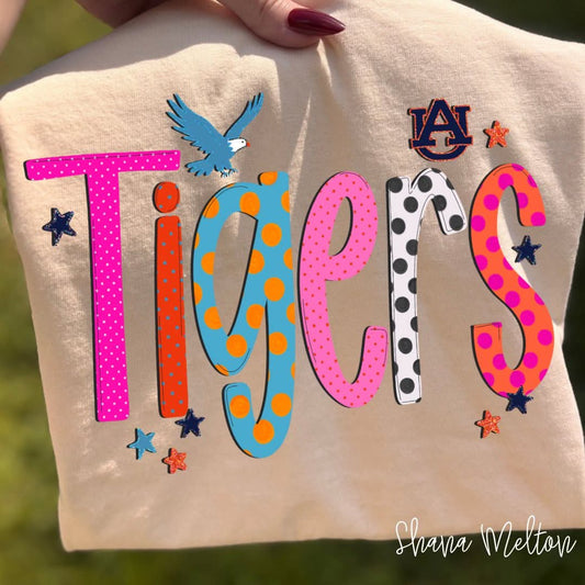 A Tigers girly dots - DTF TRANSFER (SYM)