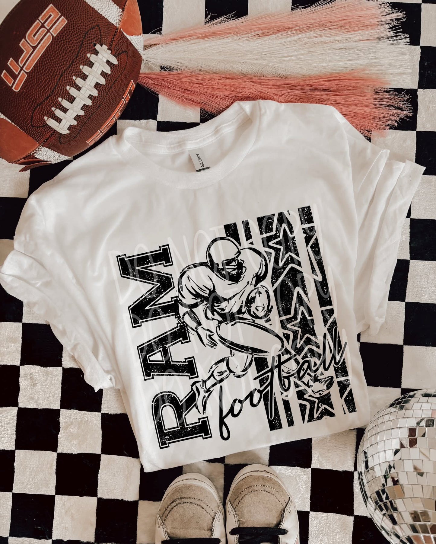 Football black stars & stripes player (CHOOSE YOUR TEAM!) - DTF TRANSFER (PHDC)