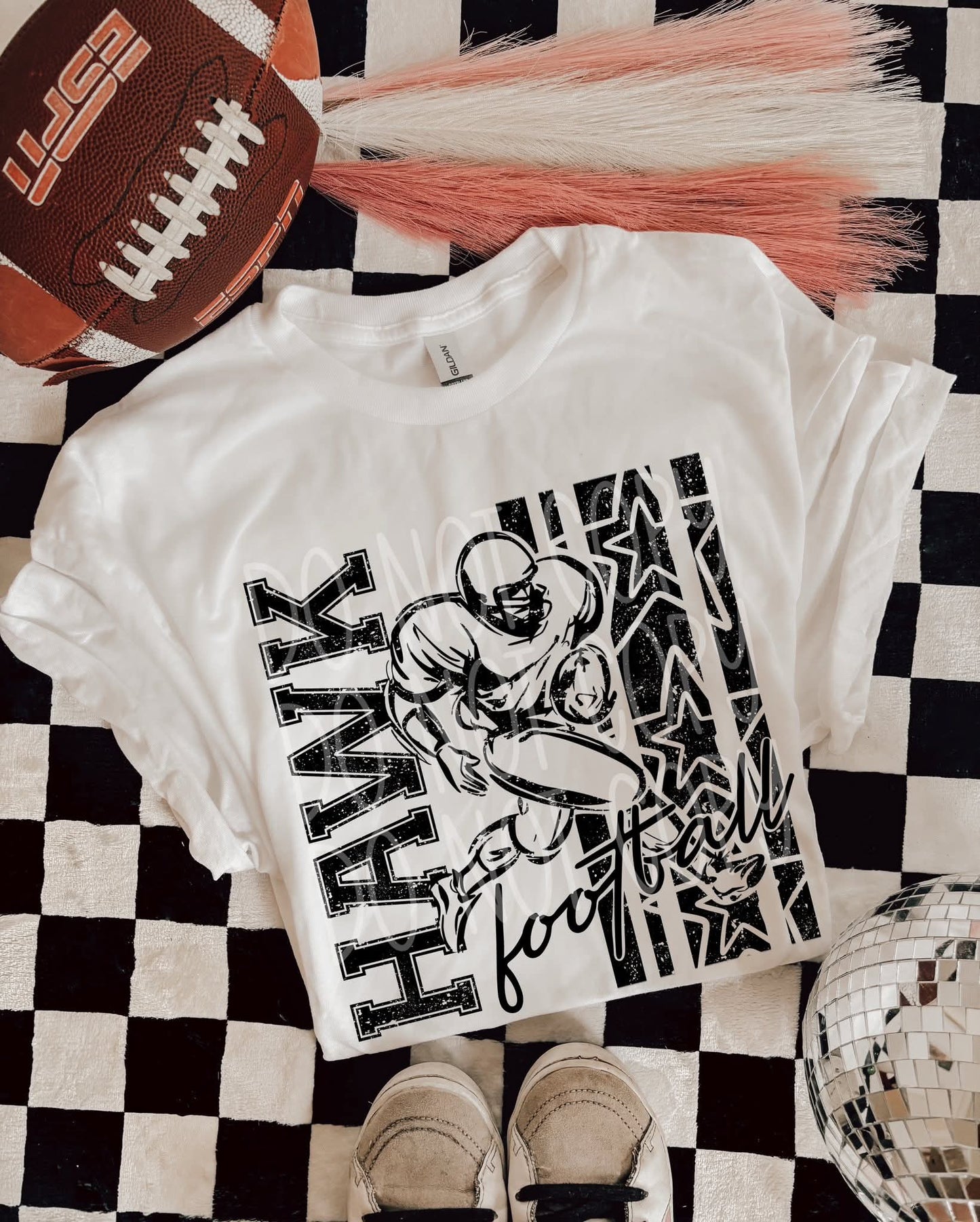 Football black stars & stripes player (CHOOSE YOUR TEAM!) - DTF TRANSFER (PHDC)