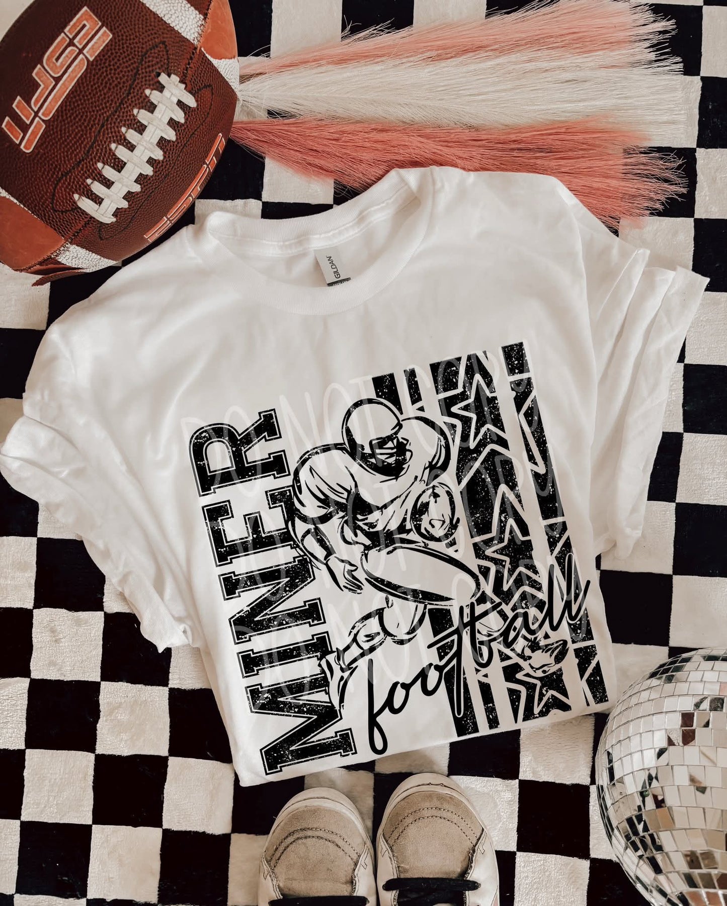 Football black stars & stripes player (CHOOSE YOUR TEAM!) - DTF TRANSFER (PHDC)