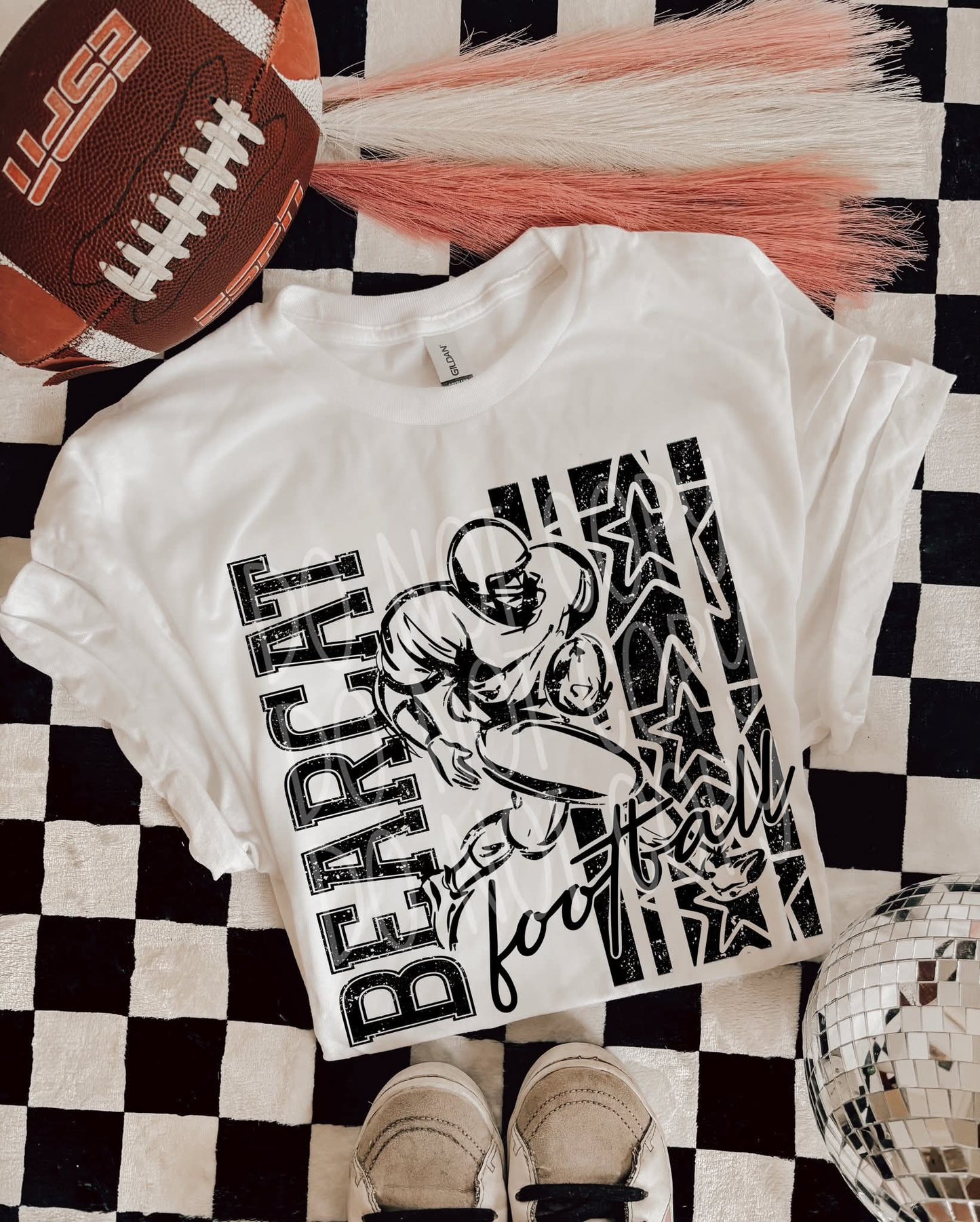 Football black stars & stripes player (CHOOSE YOUR TEAM!) - DTF TRANSFER (PHDC)