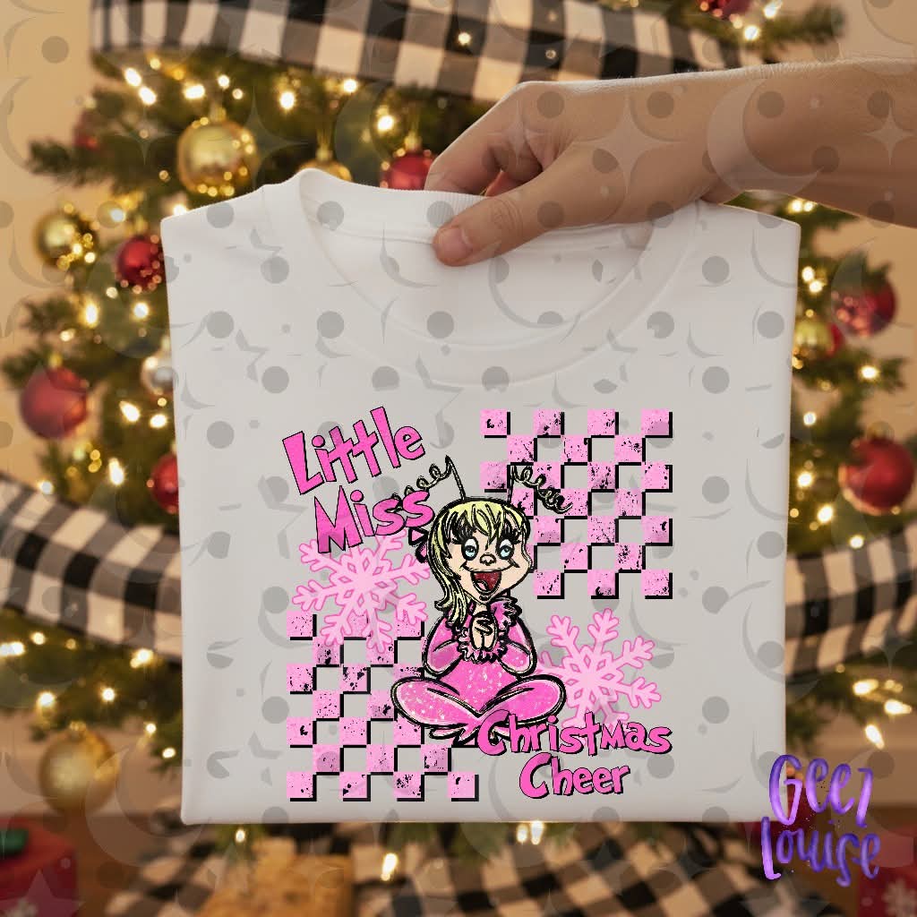 Grouch Little Miss Christmas cheer - DTF TRANSFER (GLD)