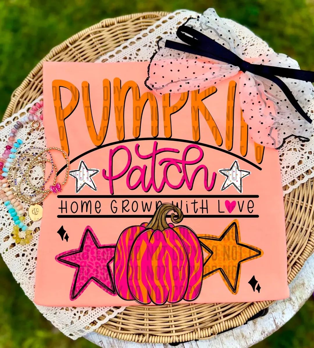 Pumpkin Patch home grown with love - DTF TRANSFER (CCDD)