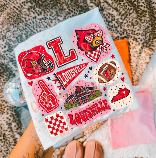 Cardinals football doodles - DTF TRANSFER (SYM S26)