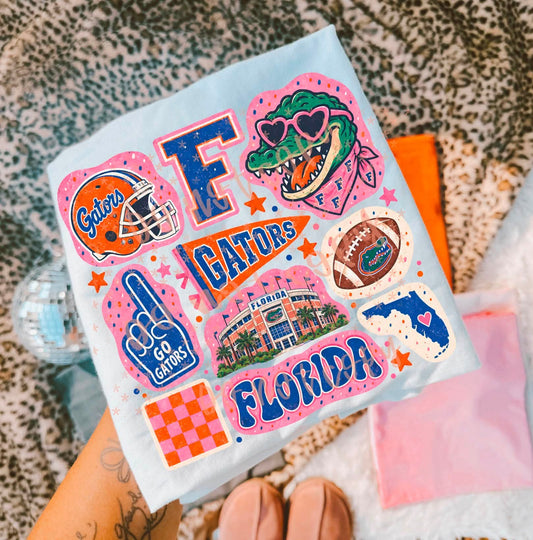 Gators football doodles - DTF TRANSFER (SYM S26)