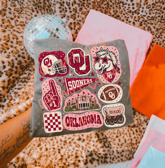 Sooners football doodles - DTF TRANSFER (SYM S26)