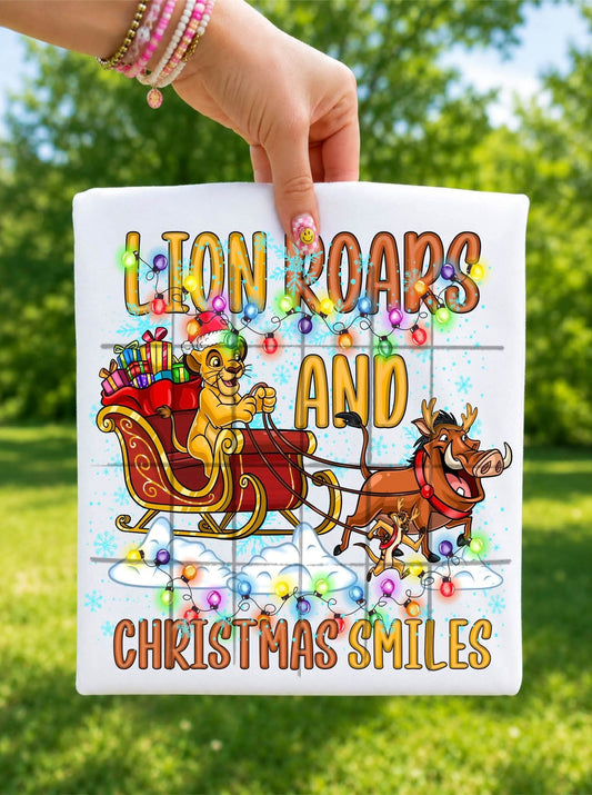 Lion Christmas Smiles - DTF TRANSFER (TDC)