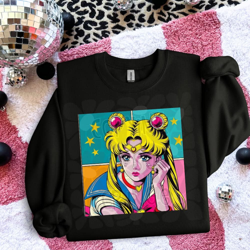 Moon Girl Color Pop Art 2-DTF TRANSFER (WFD M25)