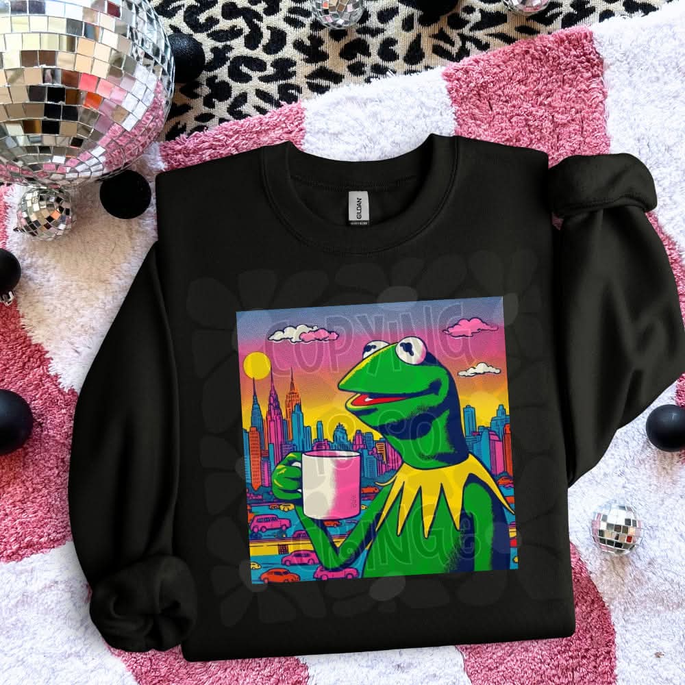 Frog with tea Color Pop Art-DTF TRANSFER (WFD M25)