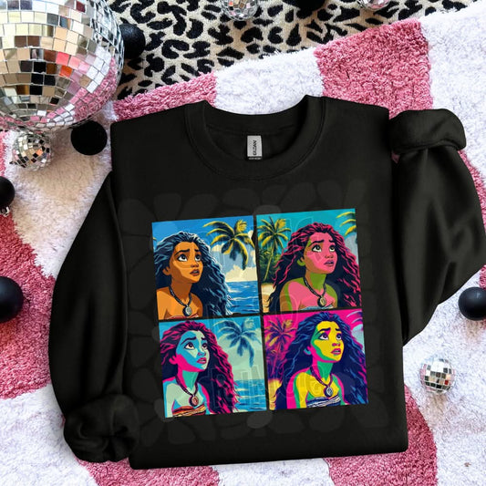 Ocean Princess Color Pop Art Grid-DTF TRANSFER (WFD M25)