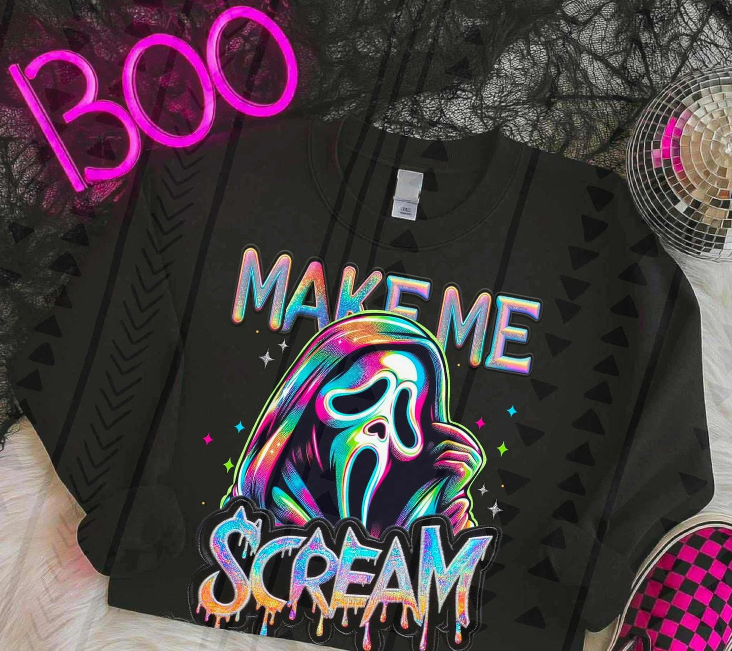 Make me scream GF - DTF TRANSFER (Spooky & Sparkly Collab)