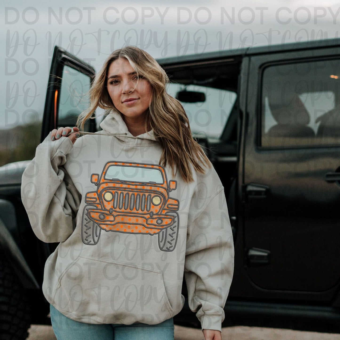 Orange Faux Lace J🛻- DTF TRANSFER (SSDa AUG25)