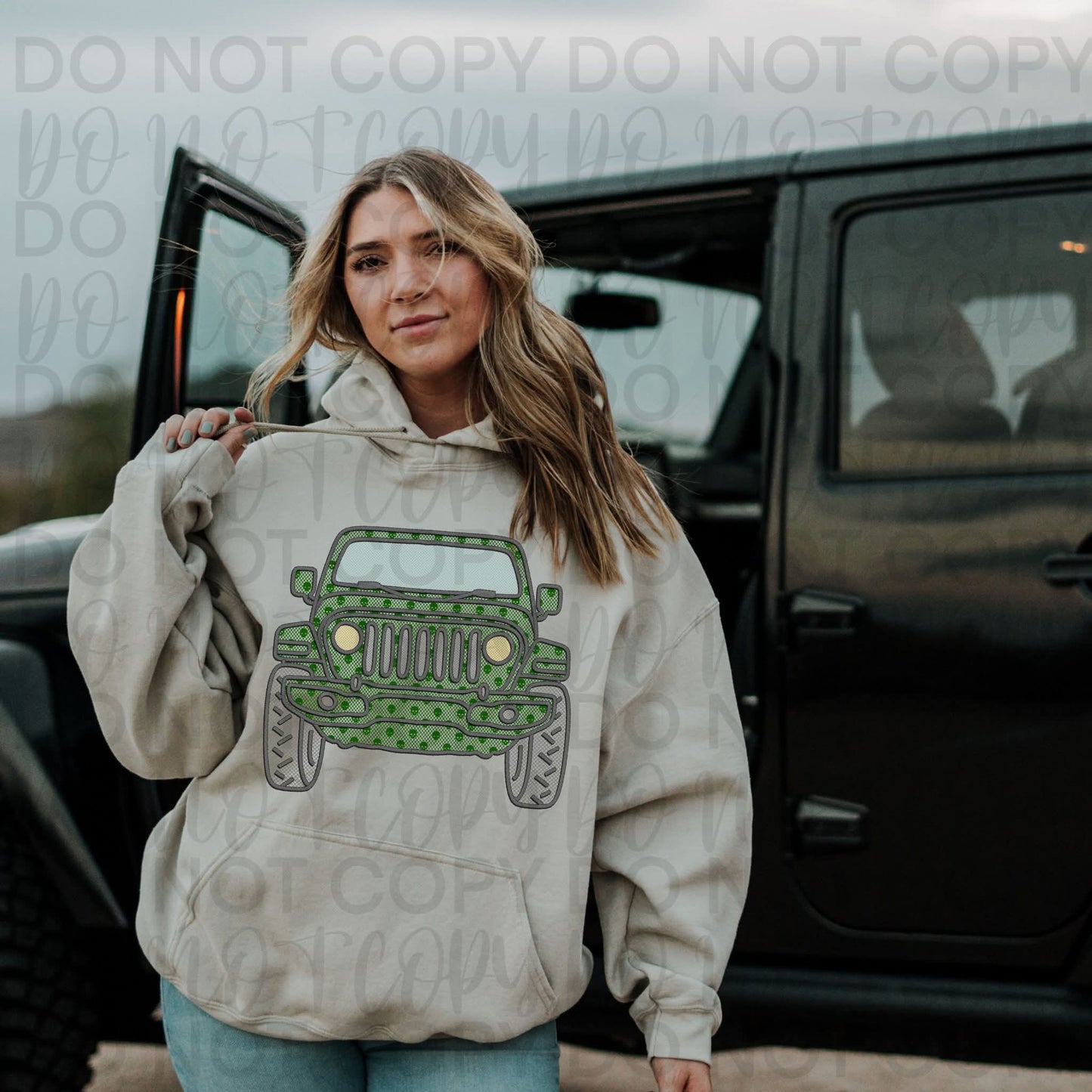 Green Faux Lace J🛻- DTF TRANSFER (SSDa AUG25)