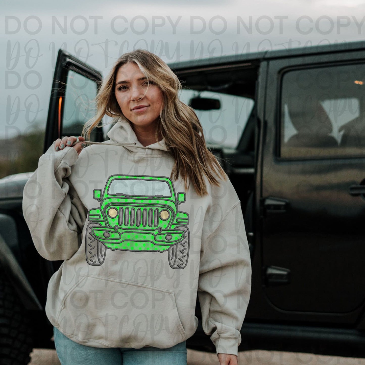 Lime Green Faux Lace J🛻- DTF TRANSFER (SSDa AUG25)