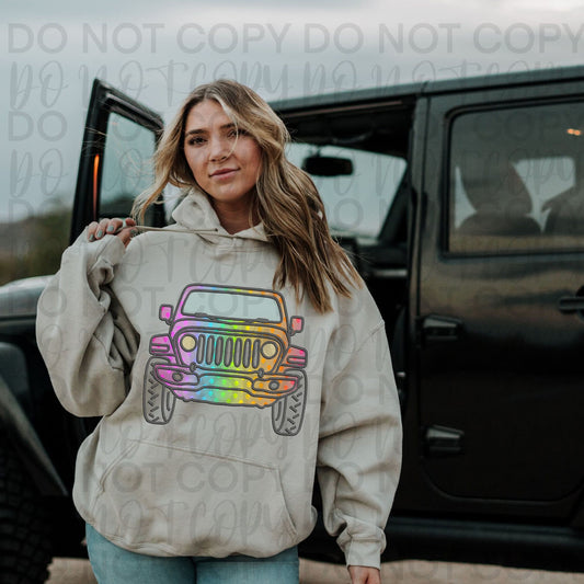 Rainbow Faux Lace J🛻- DTF TRANSFER (SSDa AUG25)