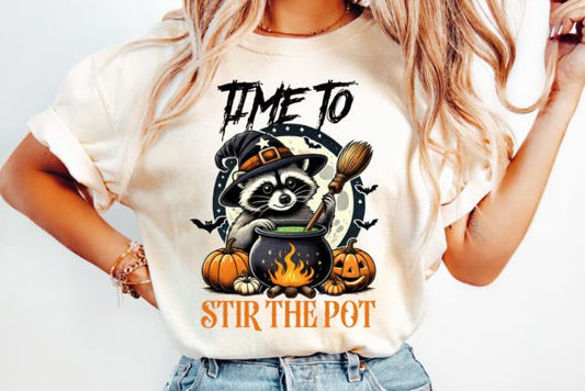 Time to stir the pot raccoon - DTF TRANSFER (CFD)